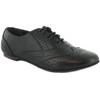 Love Leather Aaliyah Womens Flat Shoes Brogue Work School Lace