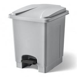 Mix.Home 4 Gallon Gray Step On Trash Can - Hands-Free Waste Bin with Odor Control Lid - Ideal for Kitchen, Bathroom, Office