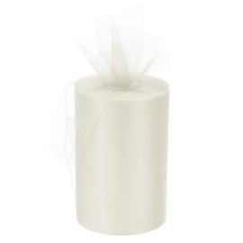 TA-VIGOR 6 Inch 100 Yards Tulle Fabric Ribbon Rolls, Pastel Mesh Fabric Spool Gift Tulle Ribbon Netting Rolls for Gift Wrapping Tutu Bow Christmas Birthday Party Wedding DIY Crafts Decor, Beige