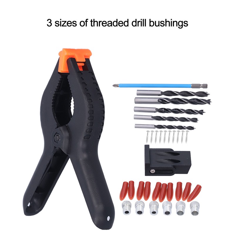 35Pcs Oblique Hole Locator Drill Guide Aluminum Alloy Bit Screw