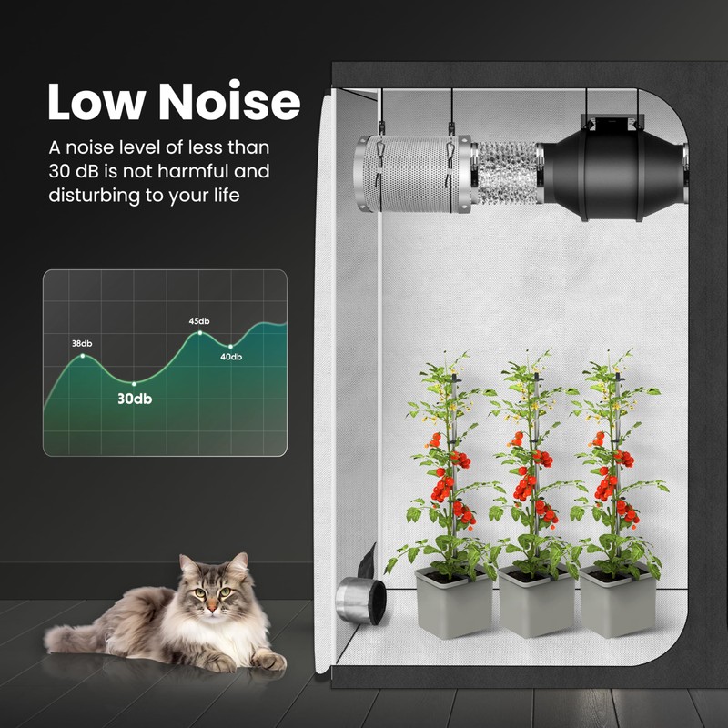 4 Inch 200 CFM Inline Duct Fan with Variable Speed