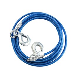 Riloer Tow Rope, Tow Ropes 4 m 5 Ton Wire Cable High Strength Safety Hook Steel Wire Trailer Car Emergency Towing Rope