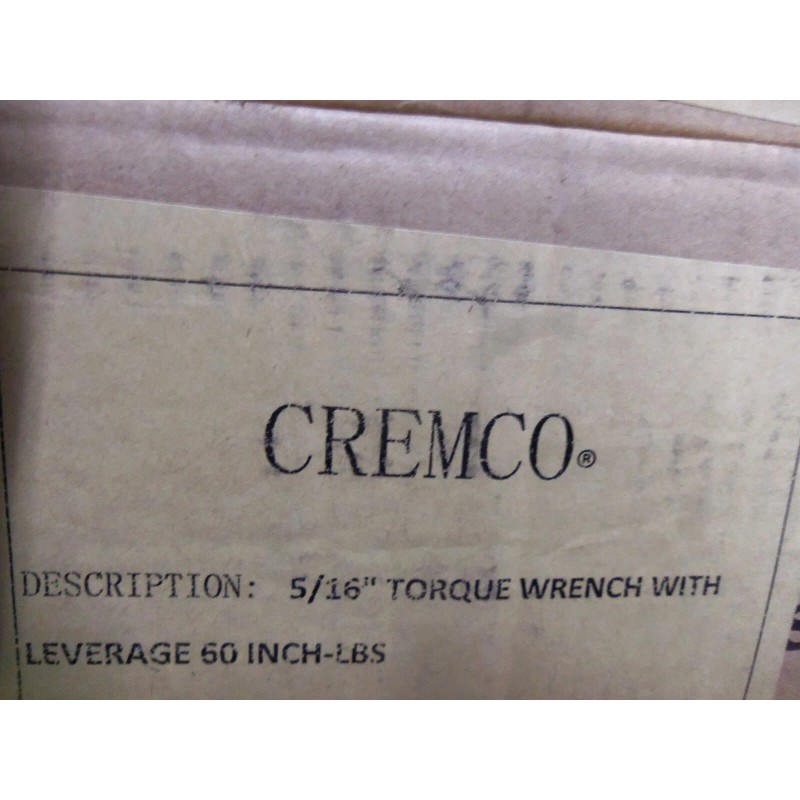 CREMCO Plumbers T Handle 5/16" Drive 60# No Hub Torque
