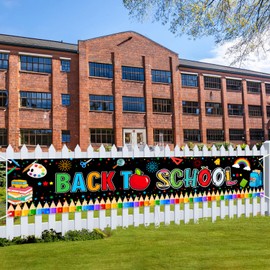 Avezano Back To School Banner Welcome Back to School Banner First Day of Classroom Party Supplies