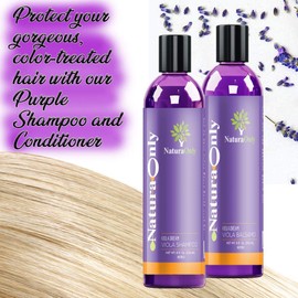 Natura Only - Shampoo Conditioner Set Purple Dream Anti-Yellow Reinforced Dyed Hair Blonde, Platinum, Grey, Bleached Aloe Vera, Natural Coconut Oil Toner Blonde, Grey, Bleached Hair