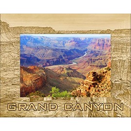 Saddle Mountain Souvenir Grand Canyon Laser Engraved Wood Picture Frame Landscape (5 x 7)