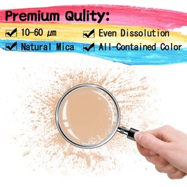 Mica Powder - 60g Mica Powder for Epoxy Resin - Pearl Pigment Powder Dye for Resin/Eye Shadow/Soap Making/Nails/Bath Bombs etc. (Champagne Gold)