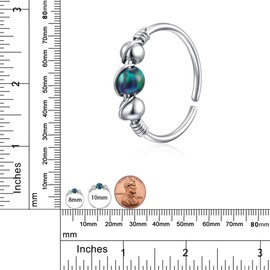 Nose Rings Hoop 316L Stainless Steel Cartilage Nose Hoop for Women Helix Earring(Green 8mm)