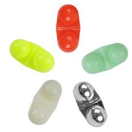 AGOOL Fishing Double Rattle Beads, 40pcs Catfish Rig Fishing Attractants Portable Plastic Fishing Beads Fishing Bells Accessory for Catfish Striper Bass Pompano