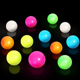 12 Pcs Sticky Balls Ceiling Glow in The Dark, Night Stress Balls Fluorescent Sticky Wall Balls, Luminous Balls Jumping Fun Decompression Fidget Toy for Kids and Adults Anxiety Pressure
