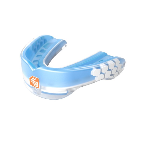 Shock Doctor Gel Max Power Carbon Convertible Mouth Guard, Youth, Trans Blue