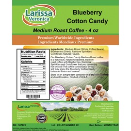 Blueberry Cotton Candy Medium Roast Coffee (Gourmet, Naturally Flavored, Whole Coffee Beans) (4 oz, ZIN: 567925)