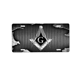 Masonic Front Novelty Car Tag Sign with Custom Background Options