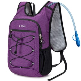 BOVIP Lightweight Hydration Back,15L Multipurpose Hiking Backpack with 1.5L Water Bladder ,Hydro Water Daypack for Cycling Hiking Rave for Men Women