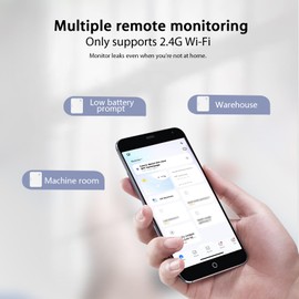 Easebloom Water Leak Detector for Home - 90dB Siren & Instant App Alerts, Expandable to 128 Sensors for Basement/Kitchen/Bathroom, water sensor alarm leak detector,2.4G WiFi Only