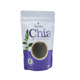 Kiroka Chia Organica 300 g | Fuente de Fibra, Omega 3 y Minerales | Sin Gluten | Libre de OGM | Semilla Organica Certificada