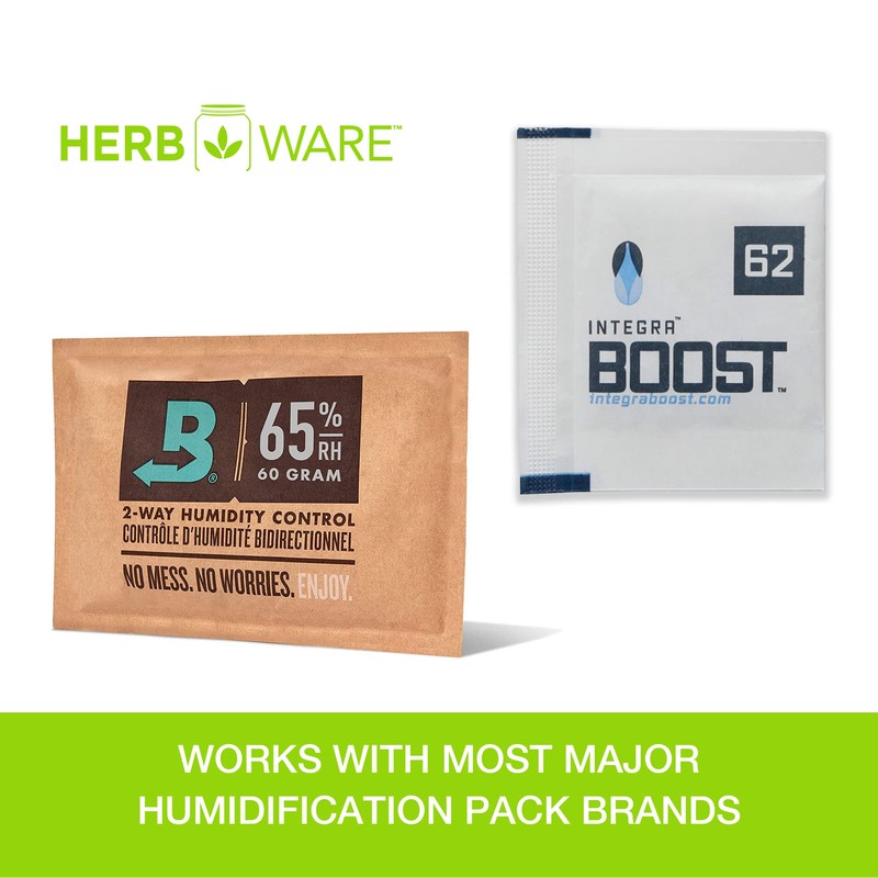 Herbware Humidity Pack Holder Mason Jar Lid, Wide Mouth, Stainless