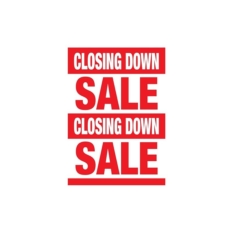 PCL Media ltd Printed Closing Down Sale Posters Window Sign