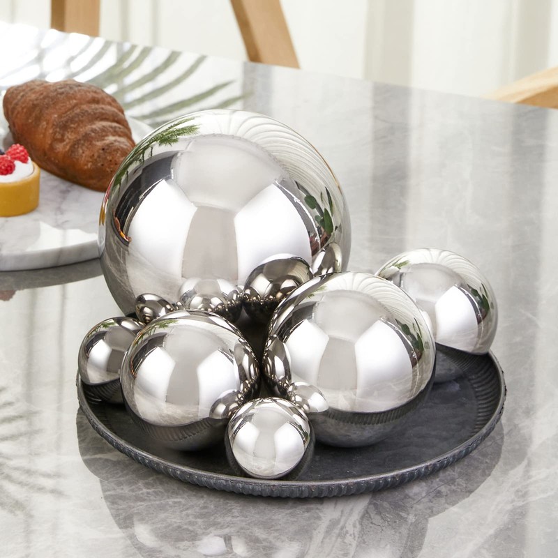 Opexscal Stainless Steel Decorative Balls, Shiny Decorative Orbs for Centerpiece