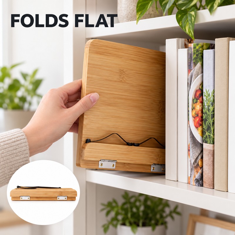 28 x 20 cm Adjustable Bamboo Book Stand with Page