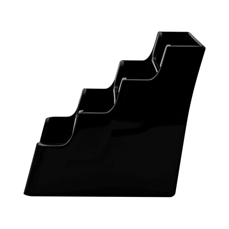 Deflecto 4 Tier 4 Pocket Landscape Business Card Holder Black