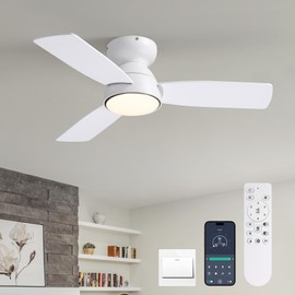 MOOONICHE 32" Fandelier, Ceiling Fan with LED Light and Remote/APP Control, 6-Speeds Reversible Fan Lights, 3CCT, Dimmable, Timable Small Chandelier Fan for Living Room, Bedroom-White