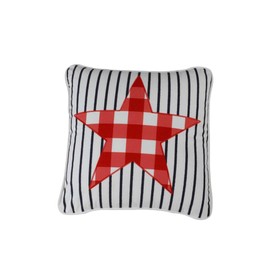 East Green Heritage Star Outdoor Accent Pillow (14" x 14") - Summer Outdoor Decor for July 4th, Labor Day, and Memorial Day Holiday Celebrations