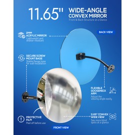 Nanningo 11.65 in Acrylic Convex Security Mirror, Wall Mount
