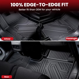 LASFIT Floor Mats for Kia Seltos 2025 2024 2023 2022 2021, All Weather TPE Custom Fit Floor Liners 1st & 2nd Row Car Mats Accessoires for Kia Seltos 2021-2025, Black