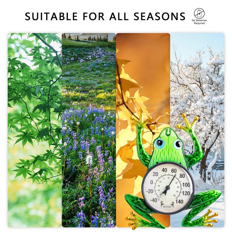MUMTOP Outdoor Thermometers for Patio - Indoor Outdoor Thermometer, Frog