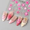 QEYRIYI Summer 5D Embossed Flowers Nail Art Stickers Decals 3