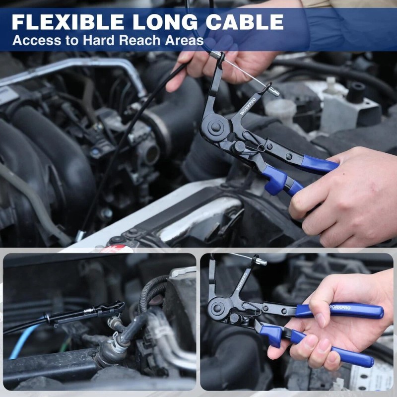 WORKPRO 2-Piece Hose Clamp Pliers Set 27" Flexible Hose Clamp