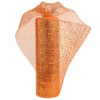 MEEDEE Orange Deco Mesh 10 Inch Deluxe Wide Foil Fall