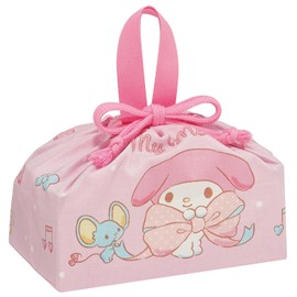 Skater KB7-A Children's Lunch Bag, Drawstring Bag, Lunch Bag, Made in Japan, Sanrio My Melody, Big Ribbon, Girls