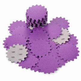 MAXMAN 3 Inch Sanding Discs 50Pcs, Wet Dry Hook and Loop Flex Edge Sanding Discs, 180 Grit Sandpaper, Wavy Sand Paper for Drill and Bowl Sanders, Drill Sanding Attachments, Edge Sanding Tools