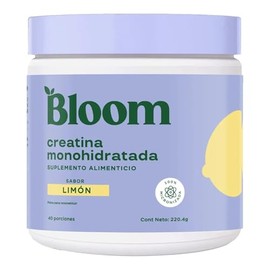 Bloom Creatina Monohidratada de Alta Pureza Sabor Limón, 5g por porción | Apoya la fuerza, resistencia y recuperación | Sin OGM, Ideal antes o después