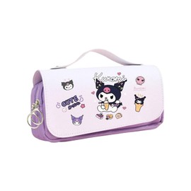 HOOKTA Kuromi Pencil Case with Zip, Smooth Pencil Case with Large Capacity and Handle, Kitty Pencil Case for Teenagers, Girls and Boys, Gift, ice cream food, Modern