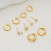 Small Gold Hoop Earrings Set for Women, Hypoallergenic Lightweight Thick
