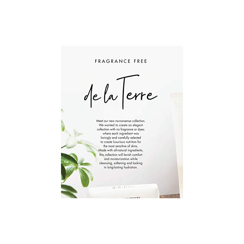 DE LA TERRE Natural Fragrance Free Cream, Face, Unscented, 1.6