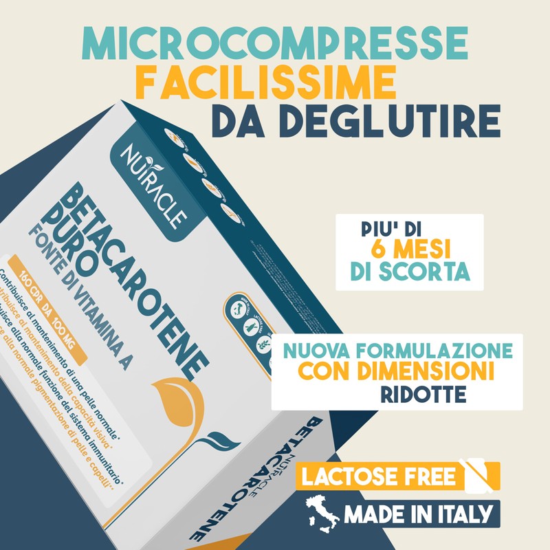 Nutracle Betacarotene 160 compresse | Integratore di Beta-Carotene e Rame