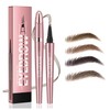 Microblading Eyebrow Pencil, 4-Tip 3d Eyebrow Pencil, Natural Eyebrow Definer,