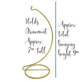 BANBERRY DESIGNS Gold Ornament Stands - Set of 12 Brass Metal Ornament Hangers - 9-Inch Stand - Terrarium Displayer - Christmas Display Accessory