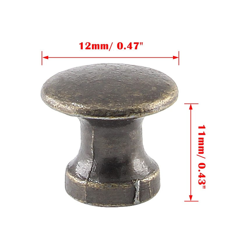 Uenhoy 12 Pcs Mini Cabinet Knobs 1/2 Inch Dia Bronze