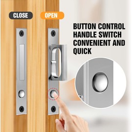 Lipshome Pocket Door Edge Pull - Hidden Handle, Pocket Door Hardware, Sliding Door Pull Hardware, recessed Finger Flush Pull, Heavy Duty Edge Pull with Pop Out Ring Pull (Black) (Silver 2pcs)