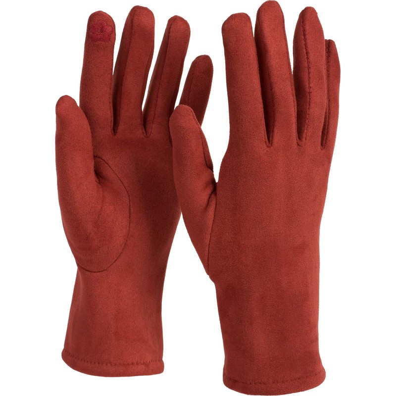 styleBreaker Women's Touchscreen Fabric Gloves with Removable Knitted Cuffs, Warm,