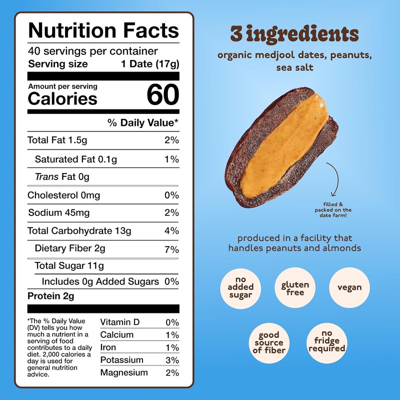Realsy Stuffed Medjool Dates, Organic Dates with No Sugar Added,