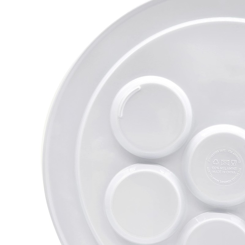 The Dreidel Company Passover Classic Silver Seder Plate, Melamine Silver