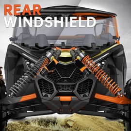 ECOTRIC Rear Windshield Compatible with 2017+ Can Am Maverick X3 Models with Stock Cages Rear Tinted Window Panel Dark Polycarbonate (Will NOT FIT: XMR. X3 2020) See Fitment List