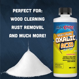 Oxalic Acid (8 lbs) 99.6% Pure - Metal & Wood Cleaning and Bleaching, Rust Removal (C2H2O4) - HDPE Container w/Resealable Child Resistant Cap