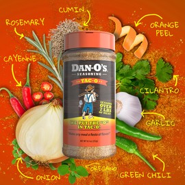 Dan-O's Tac-O Seasoning, 8.9 oz Bottle, All Purpose Taco Seasoning for Tacos, Quesadillas, Ground Beef, Guac and More, Sugar Free, Zero Calorie, Use this Spice Blend for a Flavorful Kick to Any Dish